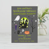 Spooktaculaire halloween-partij kaart (Staand voorkant)