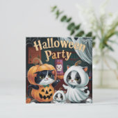 Spooktaculaire halloween-partij kaart (Staand voorkant)