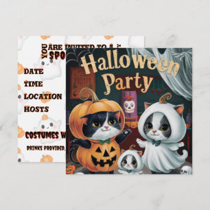 Spooktaculaire halloween-partij kaart