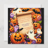 Spooktaculaire halloween-partij kaart (Achterkant)