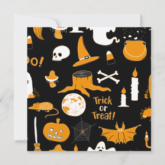 Spooktaculaire halloween-partij kaart (Achterkant)