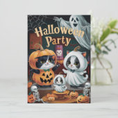Spooktaculaire halloween-partij kaart (Staand voorkant)