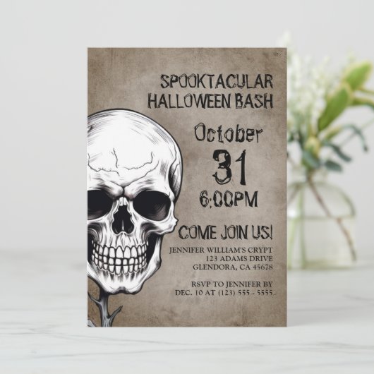 Spooktaculaire halloween-partij kaart (Staand voorkant)