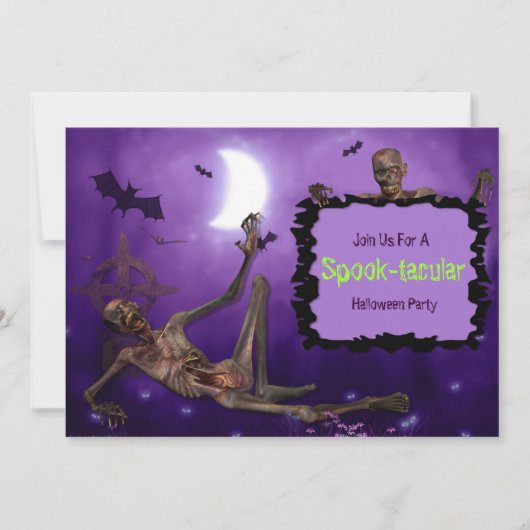 Spooktaculaire halloween-partij kaart (Voorkant)