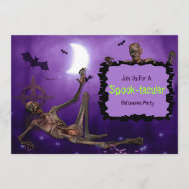 Spooktaculaire halloween-partij kaart