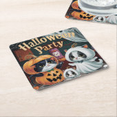 Spooktaculaire halloween-partij kartonnen onderzetters (Schuin)