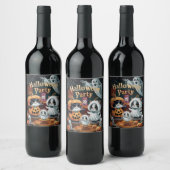 Spooktaculaire halloween-partij wijn etiket (Flessen)