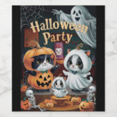 Spooktaculaire halloween-partij wijn etiket (Enkel label)