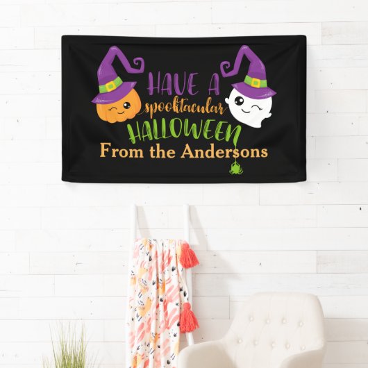Spooktaculaire Halloween Party Decor gepersonalise Spandoek (Insitu)