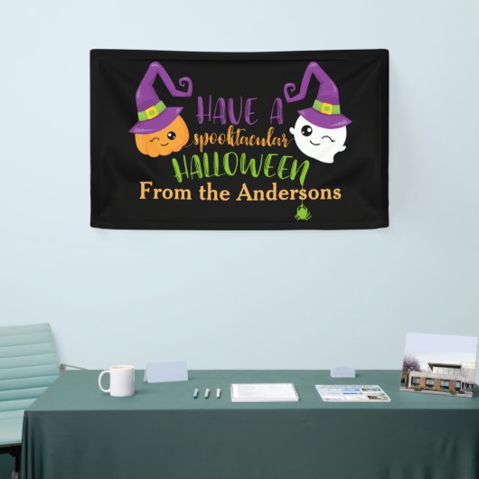 Spooktaculaire Halloween Party Decor gepersonalise Spandoek (Beurs)