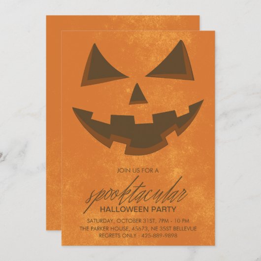 Spooktaculaire Halloween Party Invitation Card Kaart (Voorkant / Achterkant)