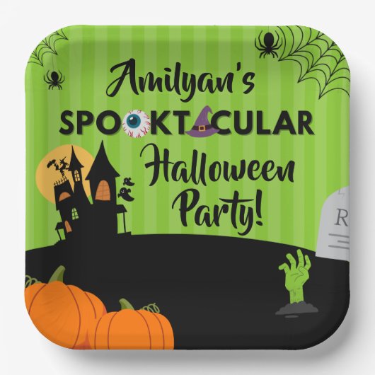 Spooktaculaire halloween Party Paper Bord 9" (Voorkant)