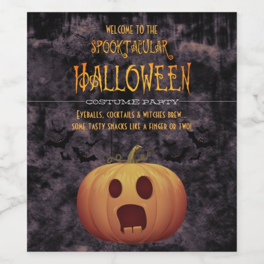 Spooktaculaire Halloween Party Pumpkin Wijn Etiket (Enkel label)