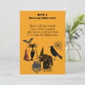 Spooktaculaire Halloween Poem Black Cat Raven Witc (Staand voorkant)