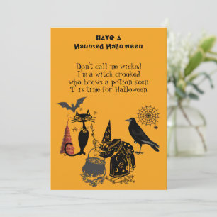 Spooktaculaire Halloween Poem Black Cat Raven Witc