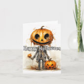 Spooktaculaire Halloween Pumpkin Scarecrow Art Kaart (Voorkant)