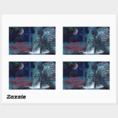 Spooktaculaire halloween rechthoekige sticker (Vel)