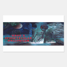 Spooktaculaire halloween rechthoekige sticker