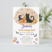 Spooktaculaire halloween Snoep Birthday Uitnodigin Kaart (Staand voorkant)