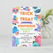 Spooktaculaire Halloween Trick or treat Pumpkin In Kaart (Staand voorkant)