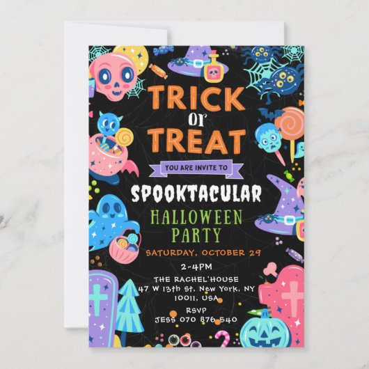 Spooktaculaire Halloween Trick or treat Pumpkin Kaart (Voorkant)