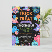 Spooktaculaire Halloween Trick or treat Pumpkin Kaart (Staand voorkant)