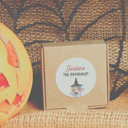 Spooktaculaire Halloween Verjaardagsgunst Ronde Sticker