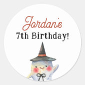 Spooktaculaire Halloween Verjaardagsgunst Ronde Sticker (Voorkant)