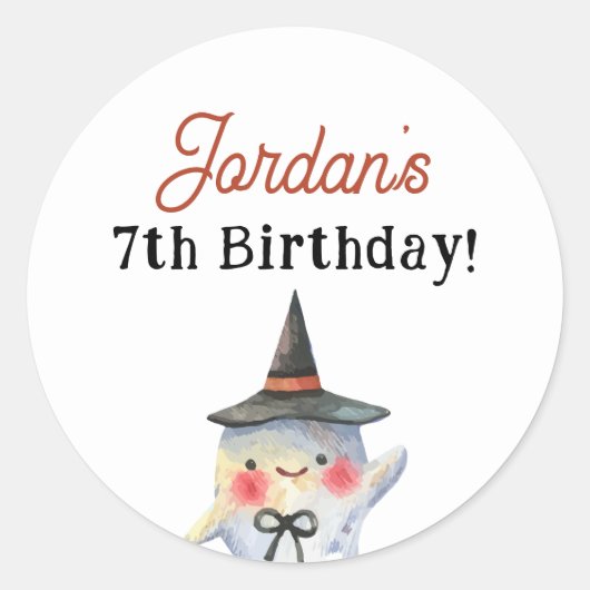 Spooktaculaire Halloween Verjaardagsgunst Ronde Sticker (Voorkant)