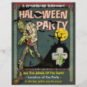 Spooktaculaire Halloween Zombie Party Flyer (Achterkant)
