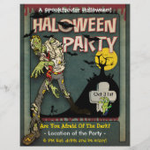 Spooktaculaire Halloween Zombie Party Flyer (Achterkant)
