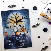 Spooktaculaire Kinder Halloween Party Kaart