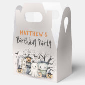 Spooktaculaire Kinder Halloween-verjaardag Bedankdoosjes (Geopend)