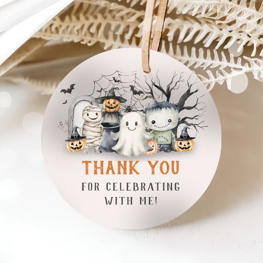 Spooktaculaire Kinder Halloween-verjaardag Bedankjes Labels