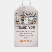 Spooktaculaire Kinder Halloween-verjaardag Cadeaulabel (Voorkant)