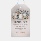 Spooktaculaire Kinder Halloween-verjaardag Cadeaulabel (Achterkant)