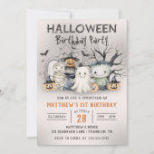 Spooktaculaire Kinder Halloween-verjaardag Kaart (Voorkant)