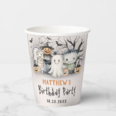 Spooktaculaire Kinder Halloween-verjaardag Papieren Bekers (Voorkant)