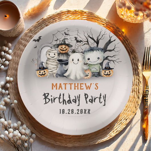 Spooktaculaire Kinder Halloween-verjaardag Papieren Bordje