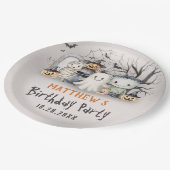 Spooktaculaire Kinder Halloween-verjaardag Papieren Bordje (Gekanteld)