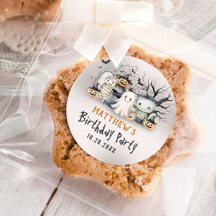 Spooktaculaire Kinder Halloween-verjaardag Ronde Sticker