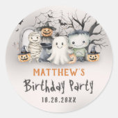 Spooktaculaire Kinder Halloween-verjaardag Ronde Sticker (Voorkant)