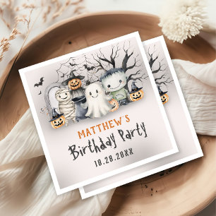 Spooktaculaire Kinder Halloween-verjaardag Servet