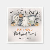 Spooktaculaire Kinder Halloween-verjaardag Servet (Voorkant)