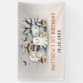 Spooktaculaire Kinder Halloween-verjaardag Spandoek (Verticaal)