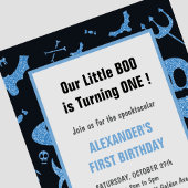 Spooktaculaire kleine boe Halloween 1e verjaardag Kaart