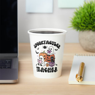 Spooktaculaire leraar Halloween Ghosts & Pumpkins Papieren Bekers