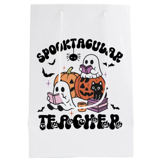 Spooktaculaire leraar Halloween Medium Cadeauzakje (Achterkant)
