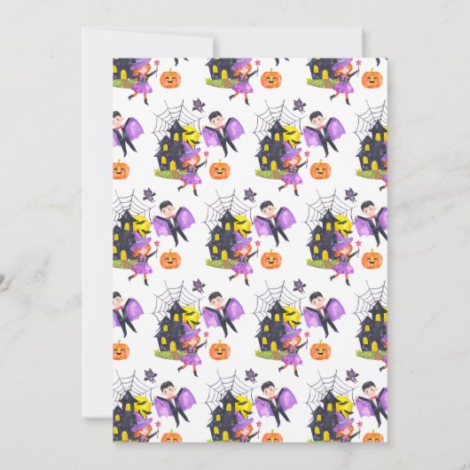 Spooktaculaire Paarse Roze Halloween Verjaardag Kaart (Achterkant)