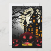 Spooktaculaire pomkin Dark Haunted House Halloween Kaart (Achterkant)